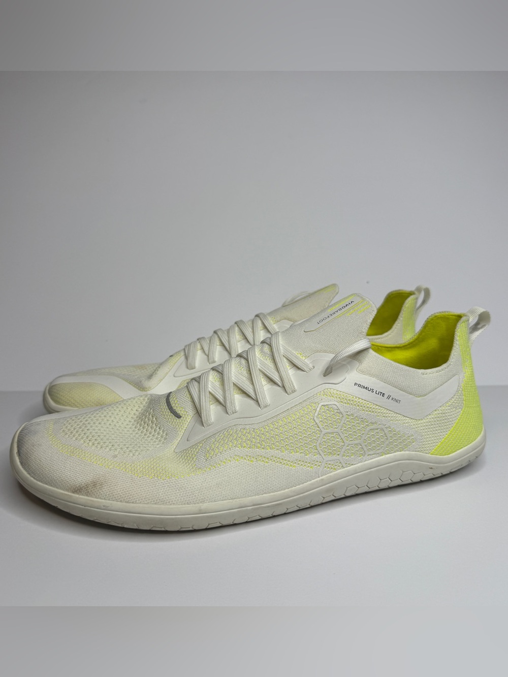 Vivobarefoot Primus Lite Knit Running Shoes Safety Yellow Men's EU Size 46 US 13